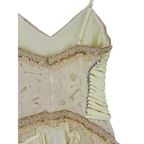 NWT Free People Ixiah Liminal Ivory Lace Ruffle Mini Dress | Grunge Fairycore 6 - Picture 10 of 16